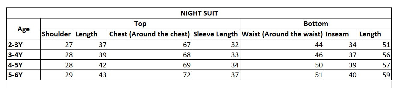 Foxy Dreams Night Suit – Kids Soft Cotton Sleepwear