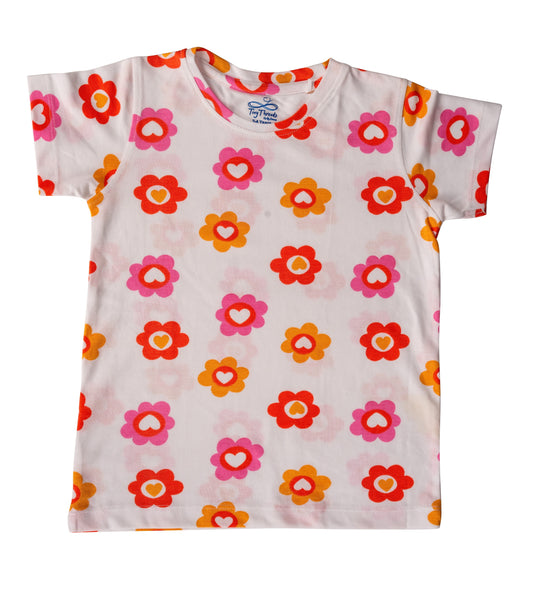 Flowers and Hearts Girls Co-ord Set